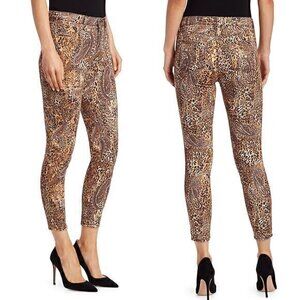 L'AGENCE Margot High-Rise Print Ankle Skinny Paisley Leopard Jeans Size 25 NWT